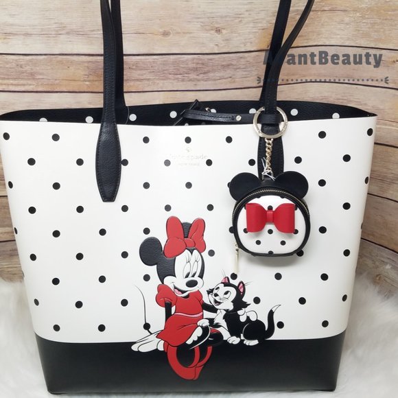 Disney x kate spade new york minnie mouse tote bag Polka Dot Coin Purse Black - Picture 12 of 16